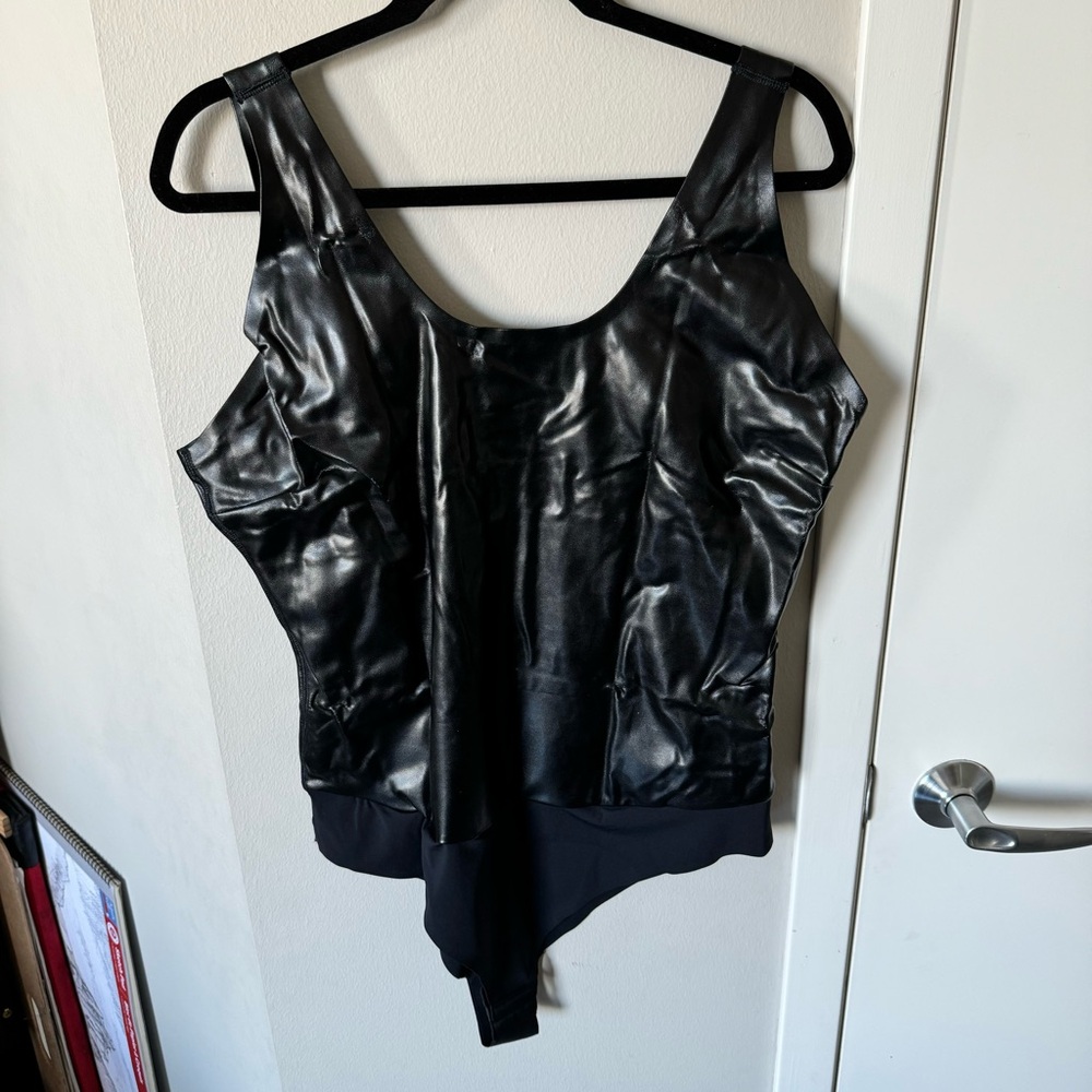 Faux Leather Bodysuit